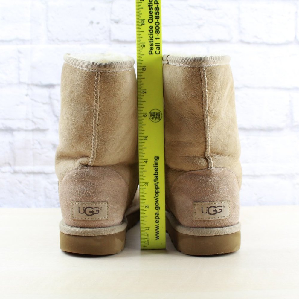UGG Women's Original Classic Tan Leather Short II - Picture 8 of 9